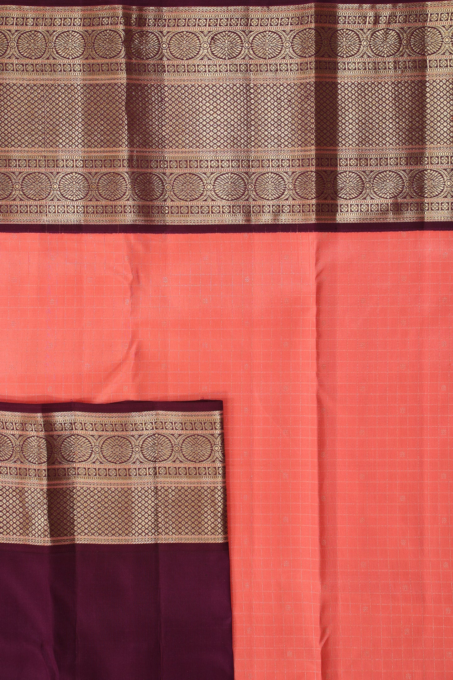 Pink Checks with Brown Border