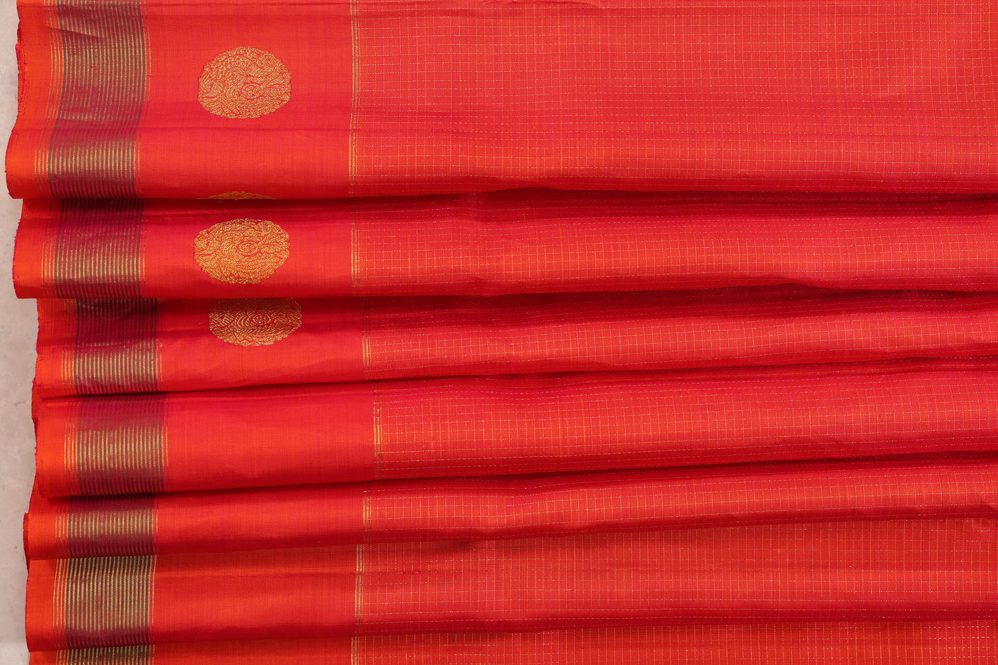 Peach Orangish Pink small striped Border