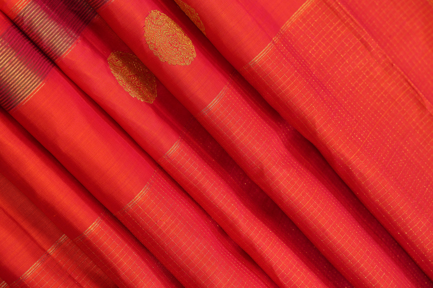 Peach Orangish Pink small striped Border