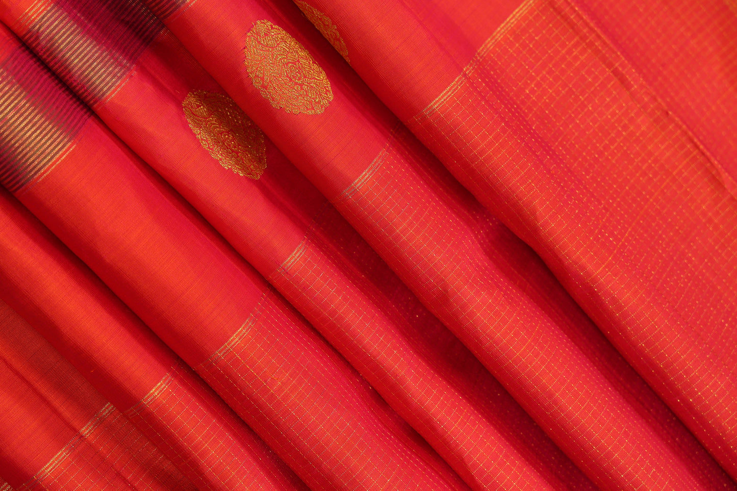 Peach Orangish Pink small striped Border