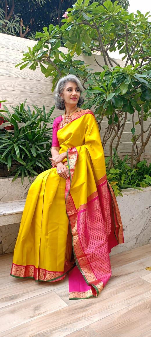 Lemon Yellow Pink Small Border