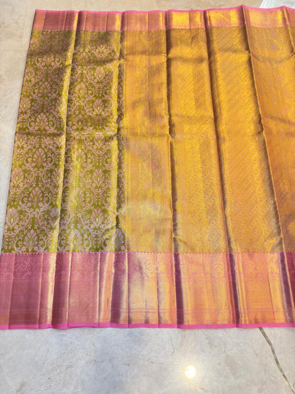 Green Pink Full Work Saree
