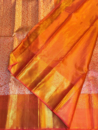 Orange Zari Work