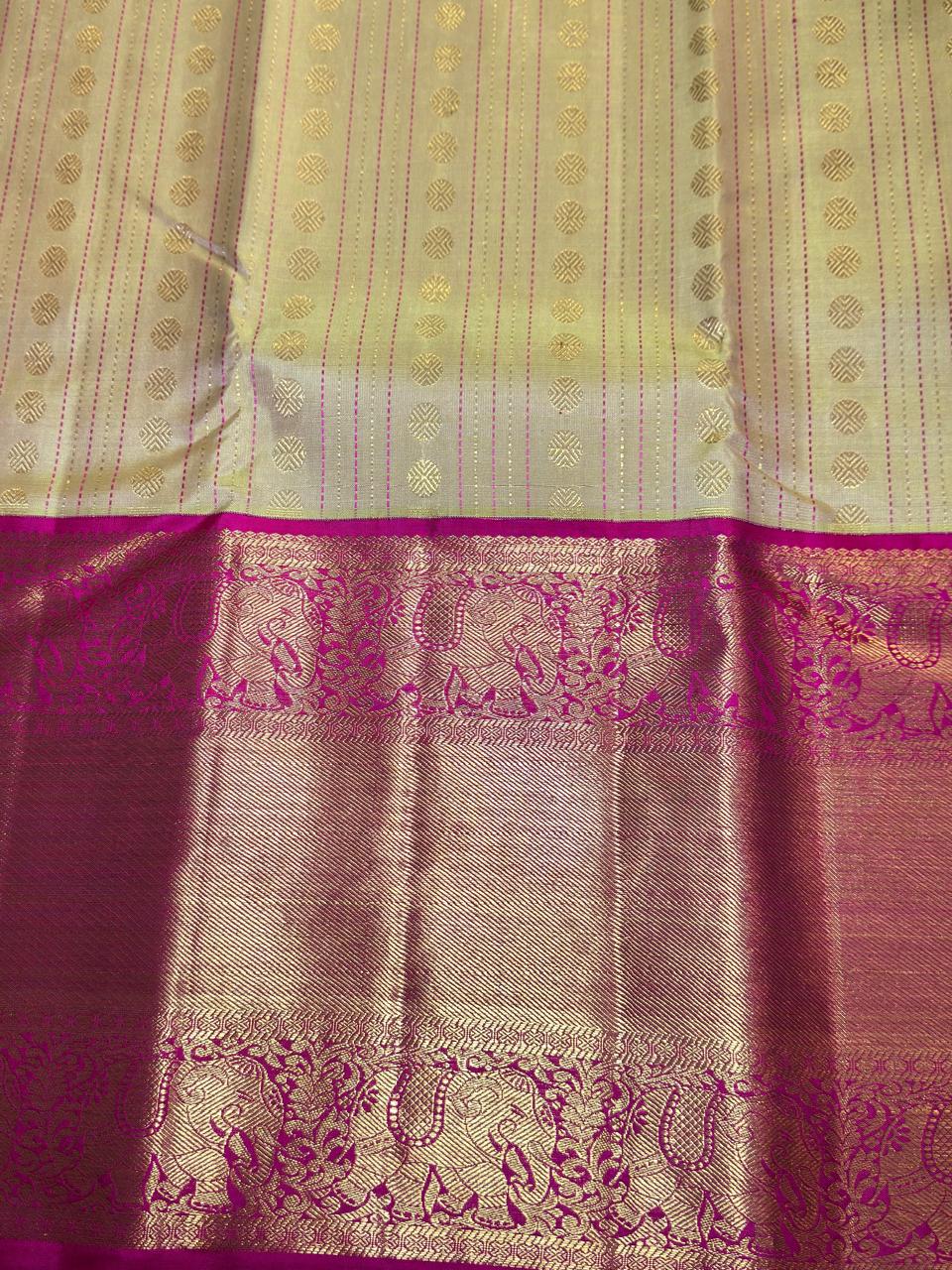 Beige Stripe Rani Pink Border