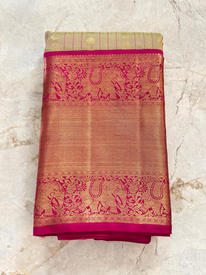 Beige Stripe Rani Pink Border