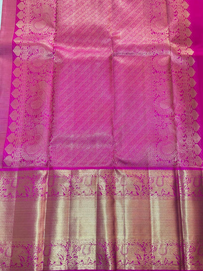 Beige Stripe Rani Pink Border