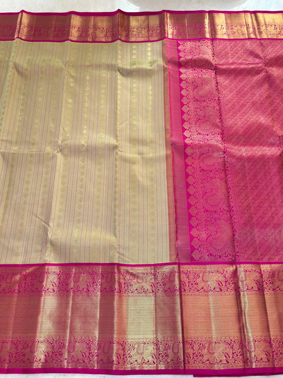 Beige Stripe Rani Pink Border