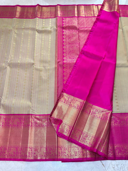 Beige Stripe Rani Pink Border