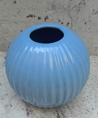Round Powder Blue Vase