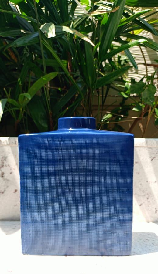 Dark Blue Box Vase