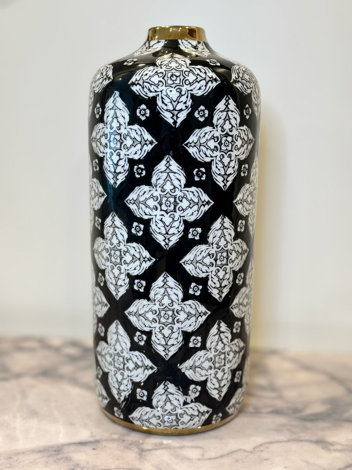 Black White Tall Vase