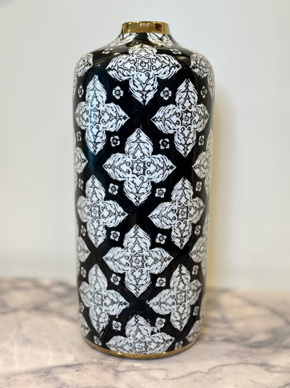 Black White Tall Vase