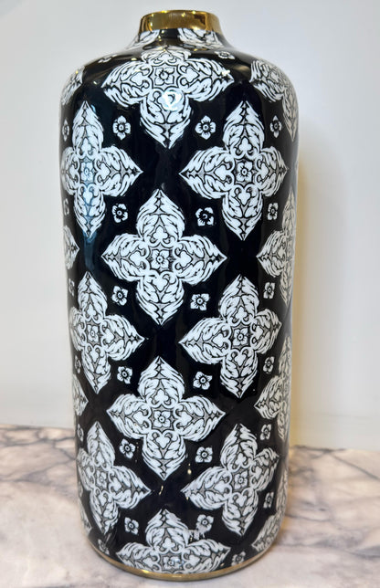 Black White Tall Vase