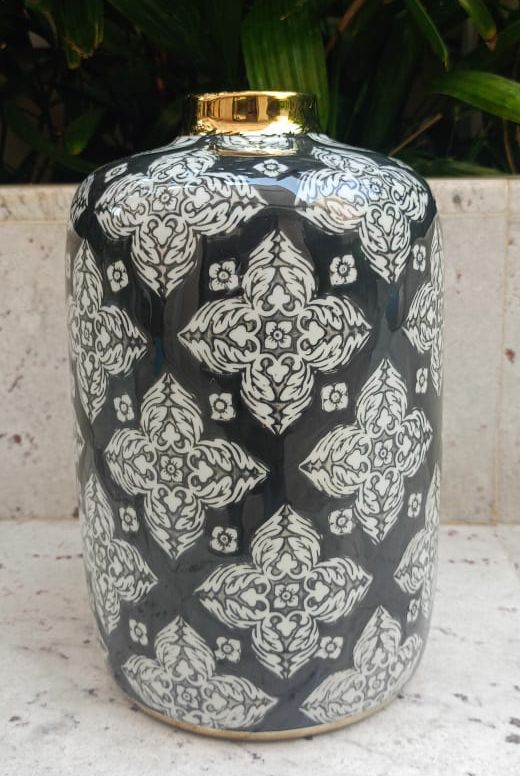 Black White Medium Vase