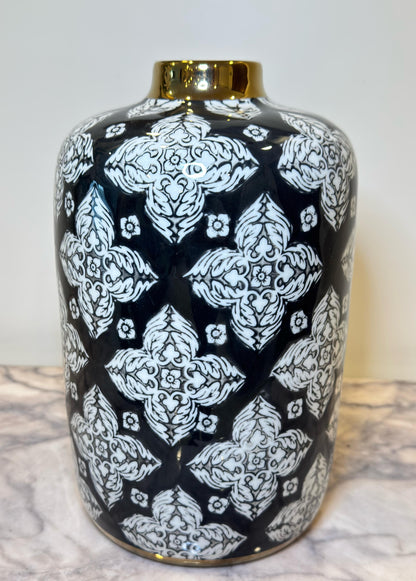 Black White Medium Vase