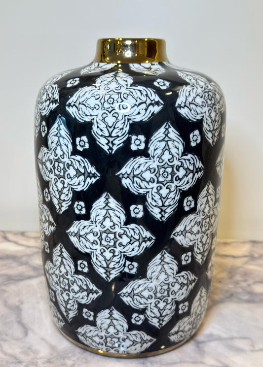 Black White Medium Vase