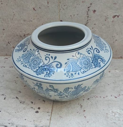 Blue White Bowl shaped Vase