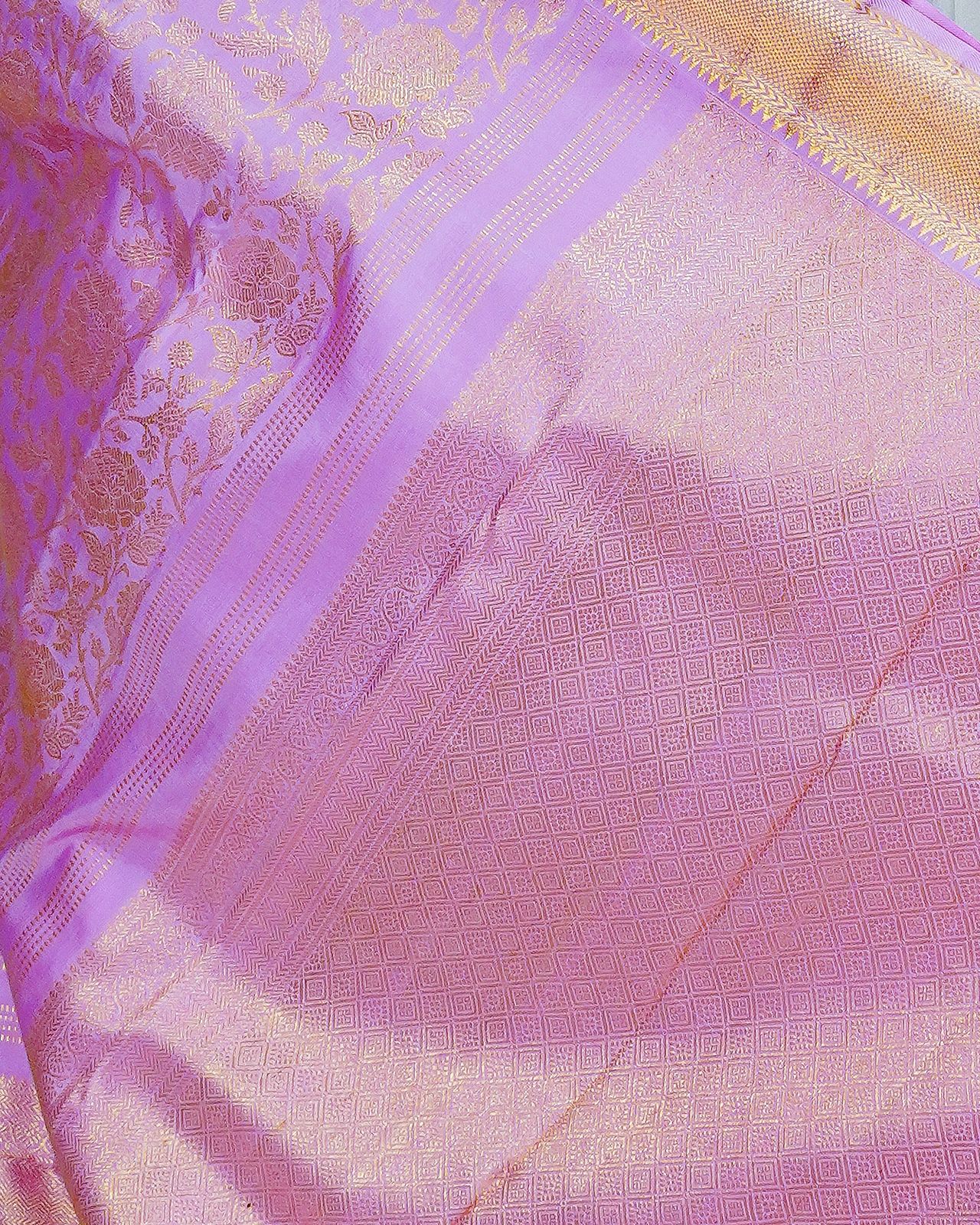 Lavender Pink with Intricate Golden Zari