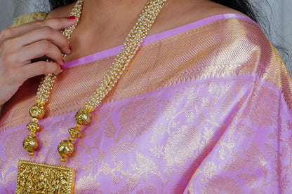 Lavender Pink with Intricate Golden Zari