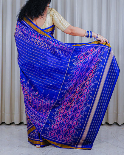 Royal Blue with Vibrant Patterns
