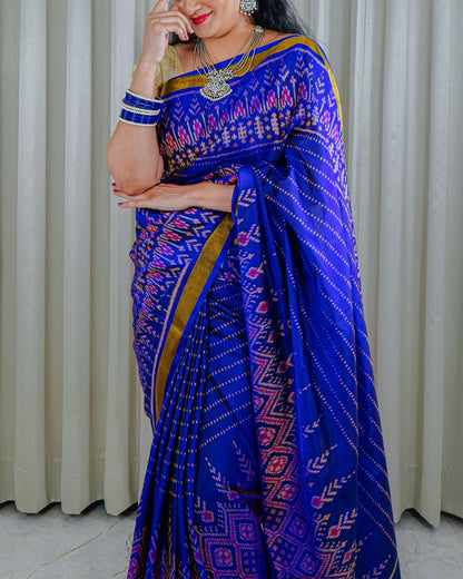 Royal Blue with Vibrant Patterns