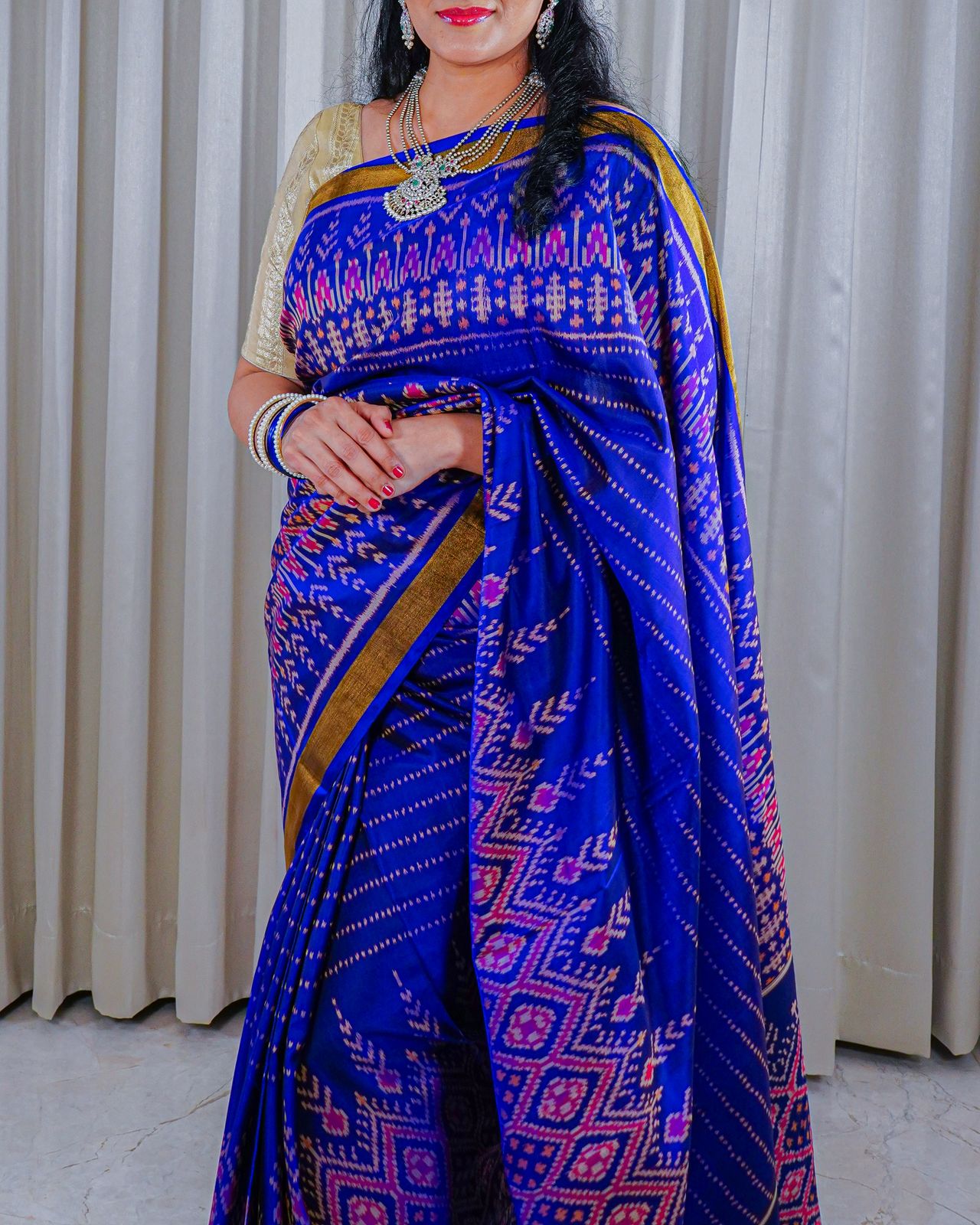 Royal Blue with Vibrant Patterns