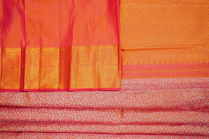 Floral Zari Orange Red Grandeur