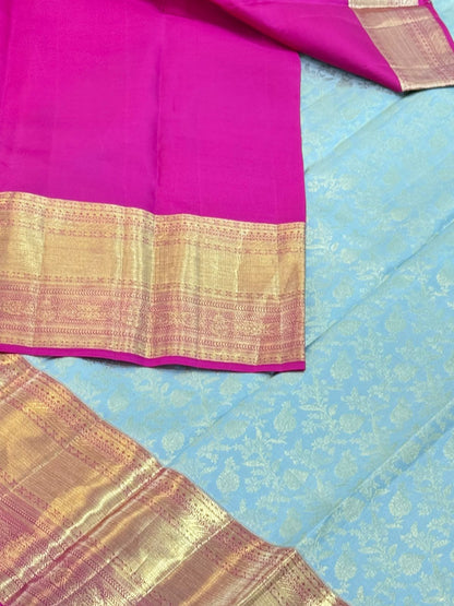 Classic Ash Blue Kanjivaram Masterpiece