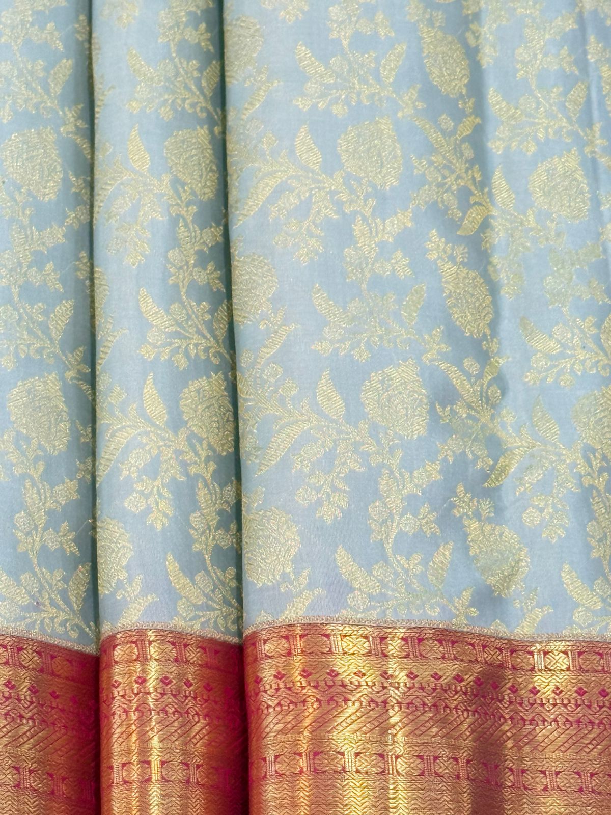 Classic Ash Blue Kanjivaram Masterpiece