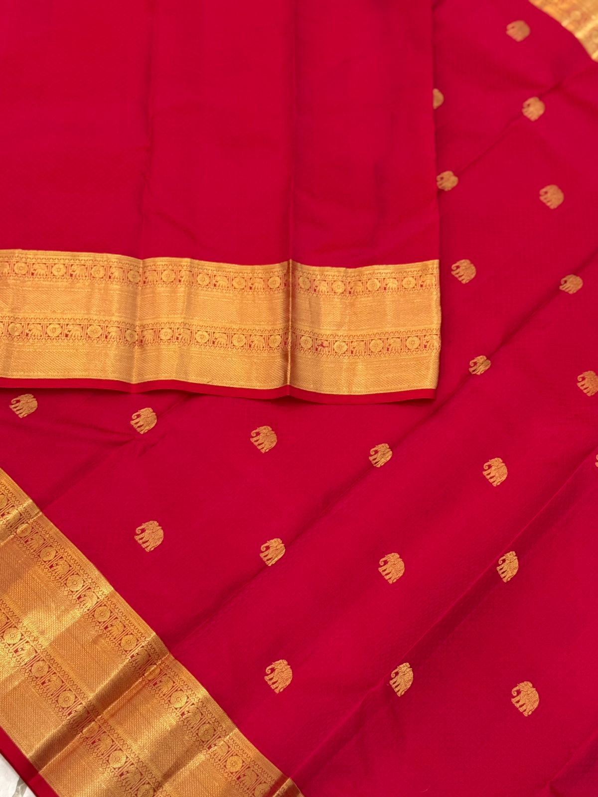 Graceful Pinkish Red Silk Heirloom