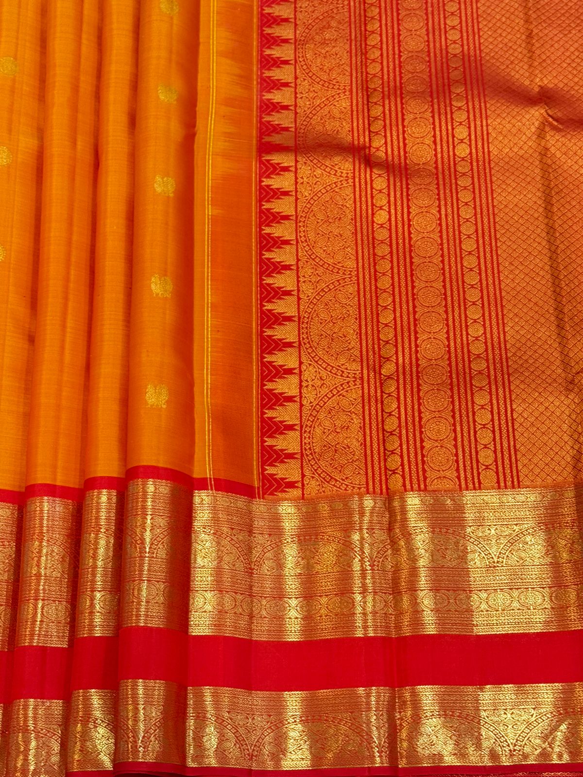 Heritage Orange Red Silk Saree