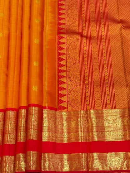 Heritage Orange Red Silk Saree