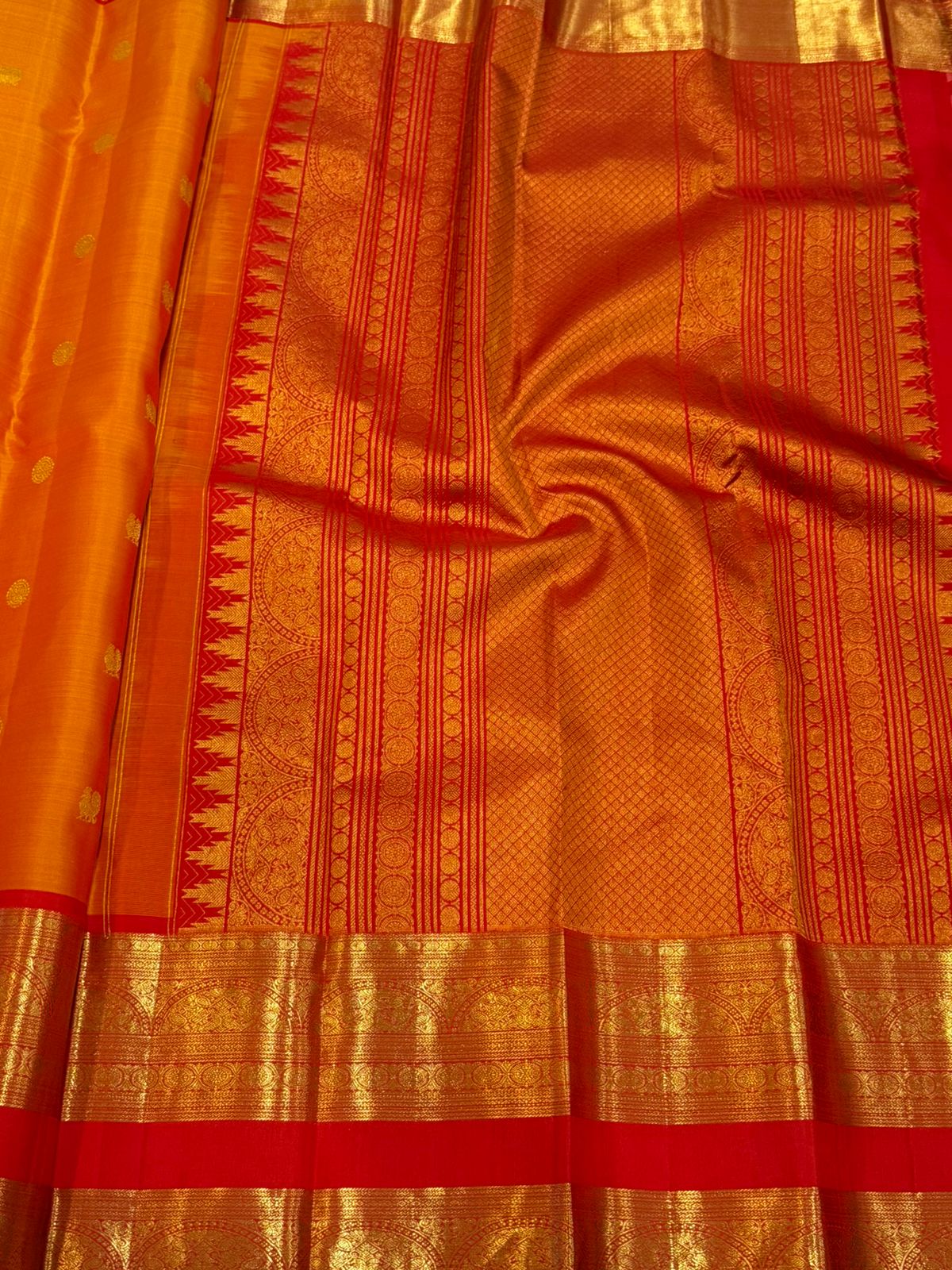 Heritage Orange Red Silk Saree