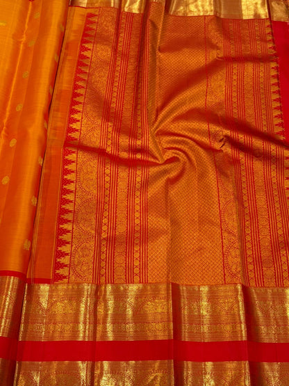 Heritage Orange Red Silk Saree