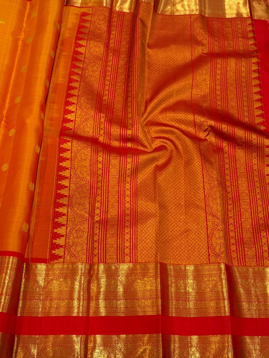 Heritage Orange Red Silk Saree