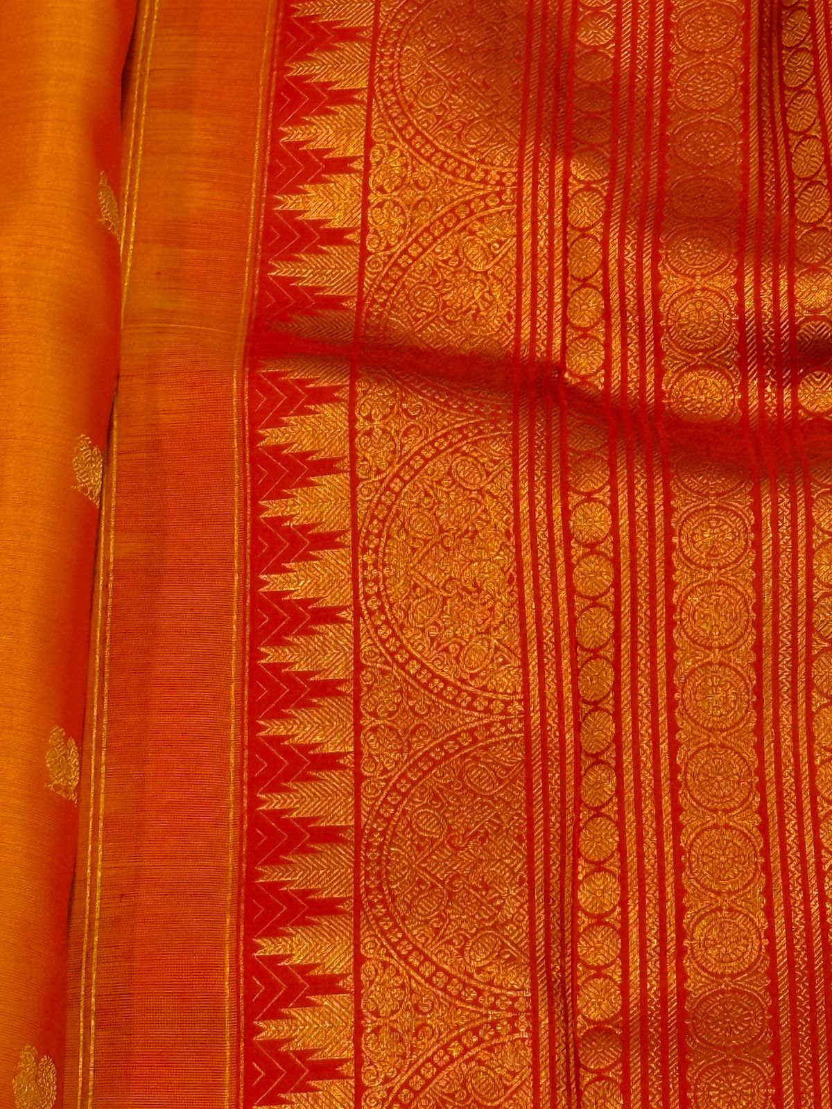 Heritage Orange Red Silk Saree