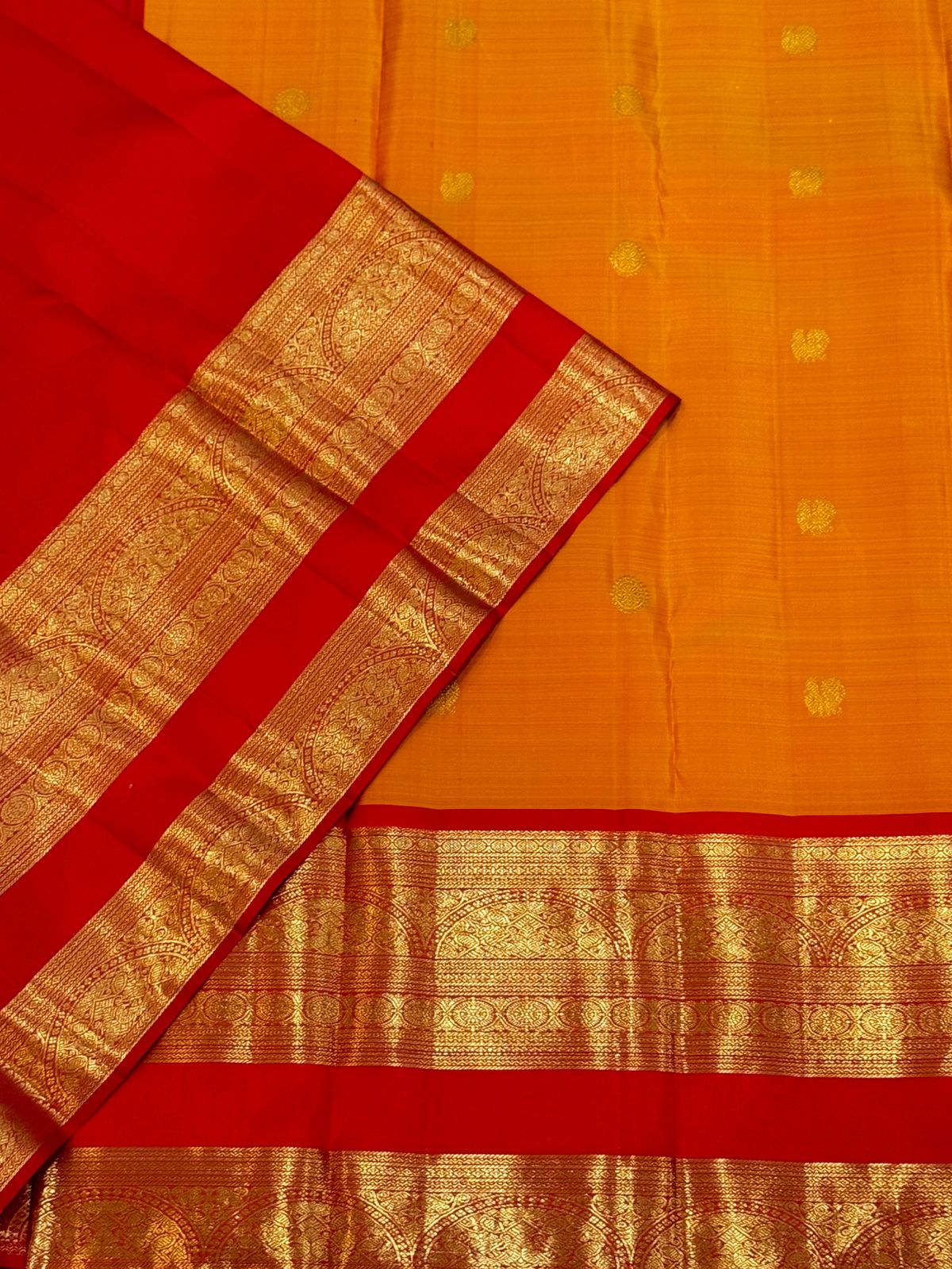 Heritage Orange Red Silk Saree
