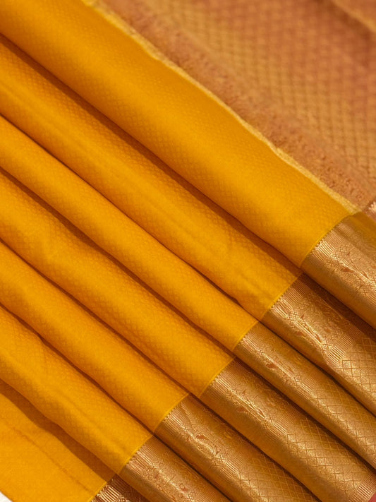 Yellow Kanchipuram Silk With Pink