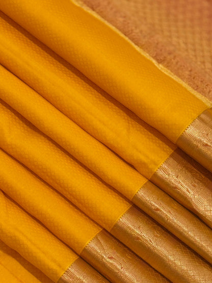 Yellow Kanchipuram Silk With Pink
