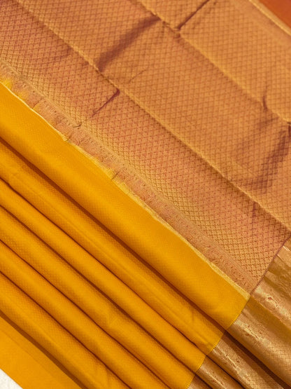 Yellow Kanchipuram Silk With Pink