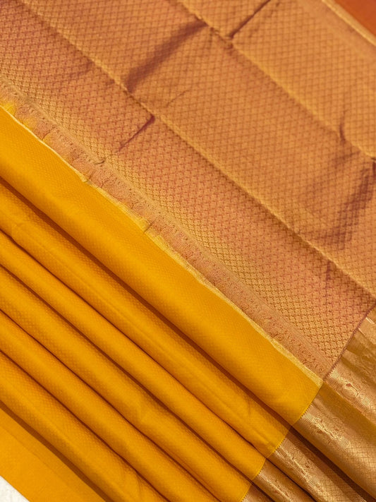 Yellow Kanchipuram Silk With Pink