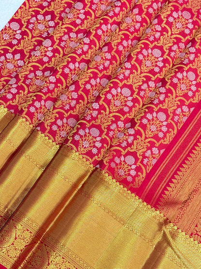 Red Radiance Royal Zari Drape