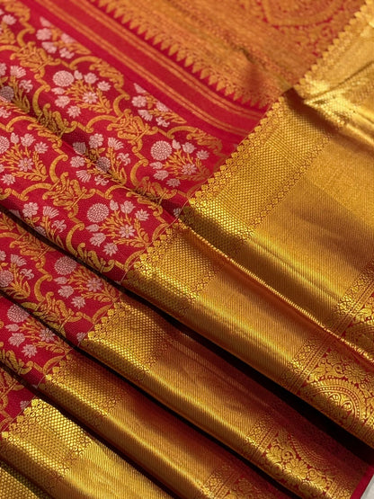 Red Radiance Royal Zari Drape