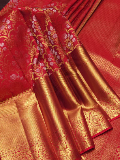 Red Radiance Royal Zari Drape
