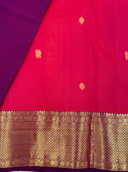 Tomato Red and Gold Handwoven Kanjivaram Saree