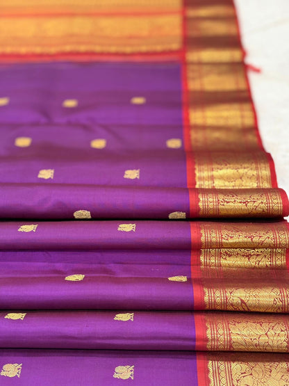 Royal Purple with Gold Zari Kanjivaram