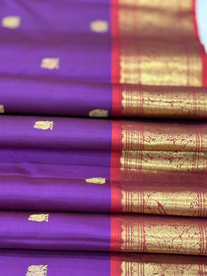Royal Purple with Gold Zari Kanjivaram