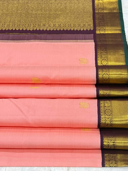 Ethereal Peach Glow Zari Cascade