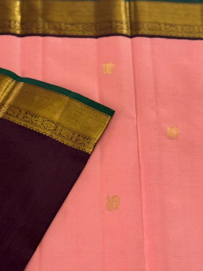 Ethereal Peach Glow Zari Cascade