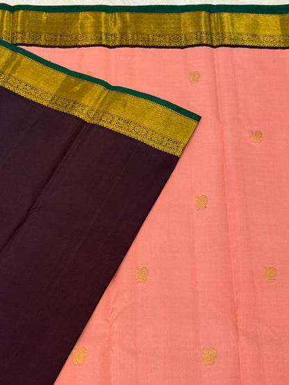 Ethereal Peach Glow Zari Cascade